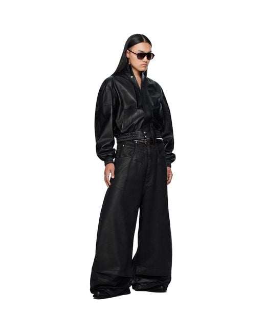 Lu'u Dan Black Blouson Leather Jacket for men