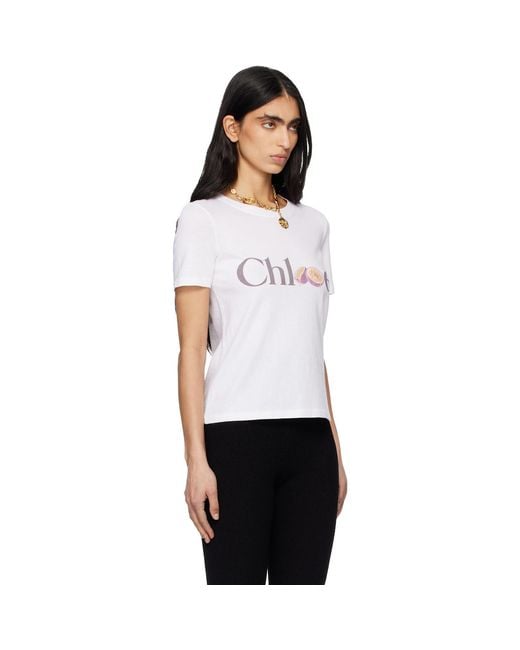 Chloé White Cotton Jersey Baby Fit Logo T-Shirt