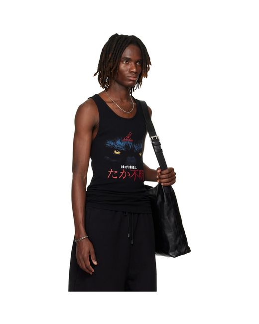 Lu'u Dan Black Ssense Exclusive Ribbed Tank Top for men