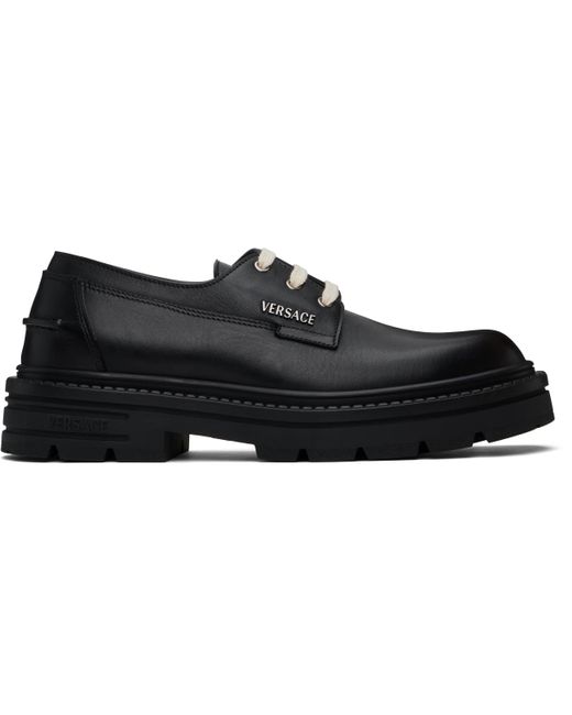 メンズ Versace ブラック Adriano レースアップダービー Black