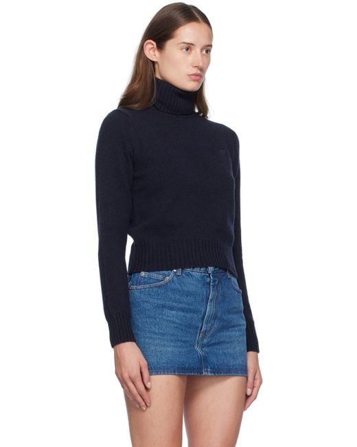 AMI Black Cashmere Ami De Cœur Turtleneck