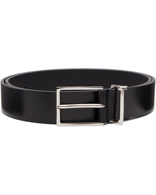 Tom Ford Black Vacchetta Leather T Loop Belt for men
