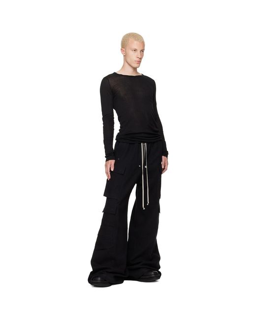 Rick Owens Black Tower Cargobelas Cargo Pants for men