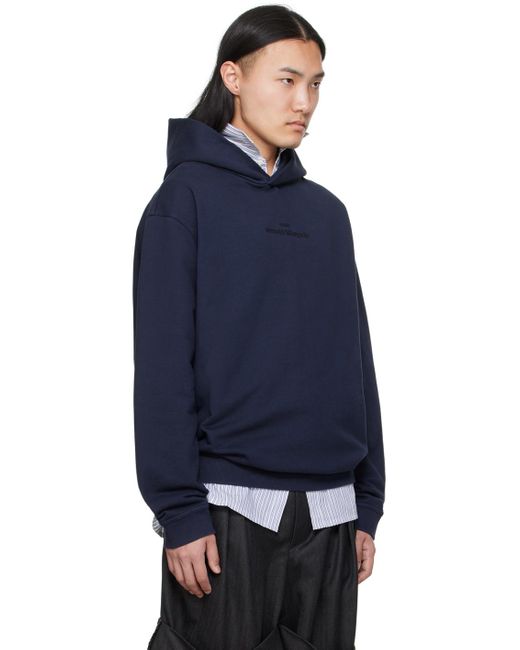 Maison Margiela Blue Embroidered Hoodie for men