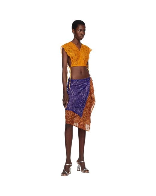 Dries Van Noten Black Lace Crop Top