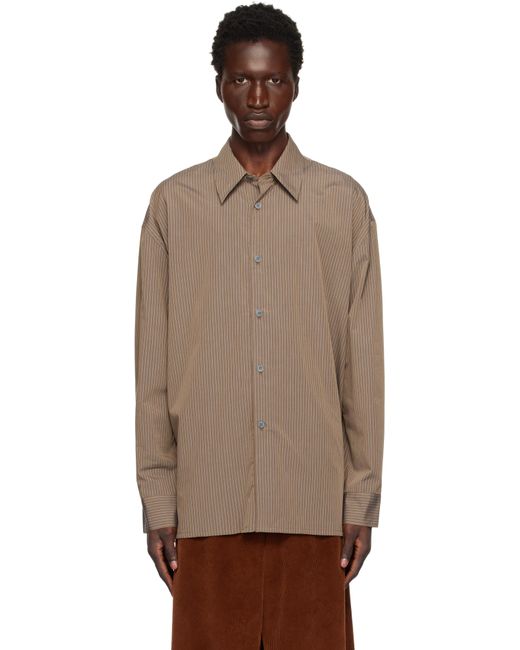 メンズ Studio Nicholson ブラウン Strike シャツ Brown