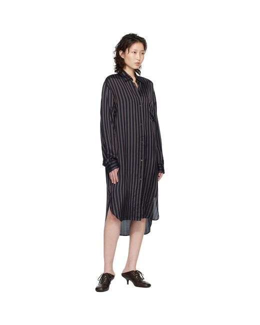 Dries Van Noten Black Shirt Midi Dress