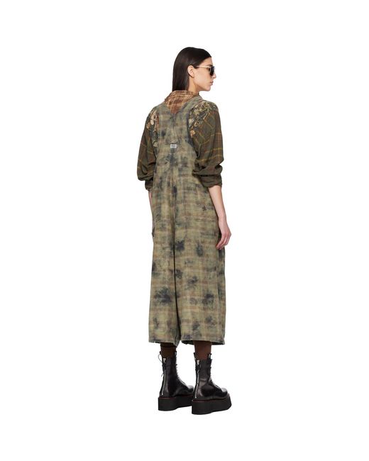 R13 Black Khaki Jumbo Overalls