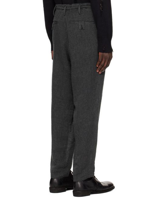 Yohji Yamamoto Black Flap Pocket Trousers for men