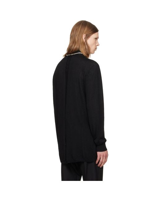 Rick Owens Black Tower Oversized Turtleneck for men