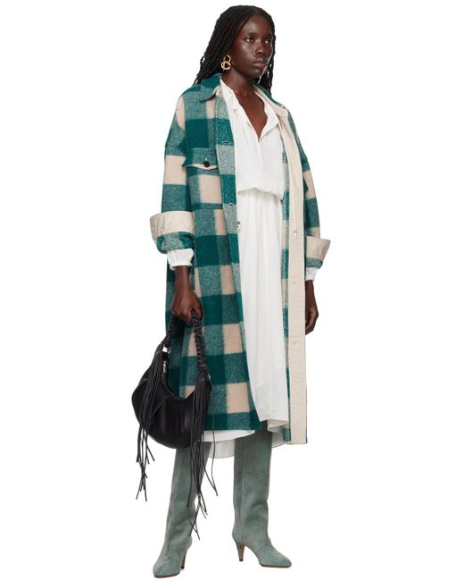 Isabel marant green plaid store coat