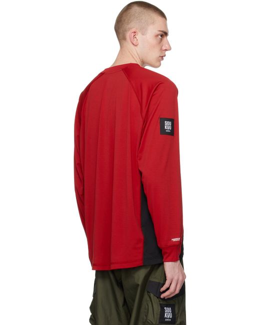 T-shirt à manches longues rouge et noir édition the north face - soukuu Undercover pour homme en coloris Red