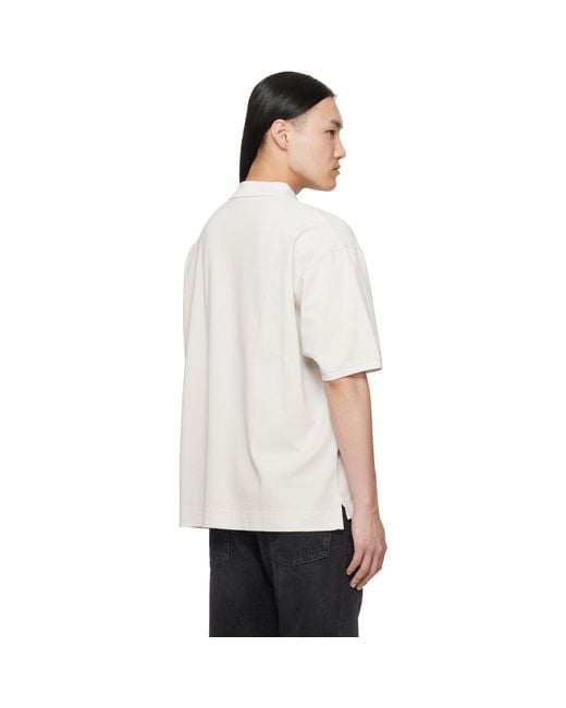 Acne White Off- Washed Logo Polo for men