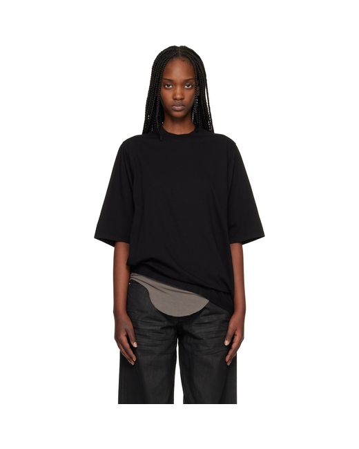 Rick Owens Black Temple Jumbo Ss T-Shirt