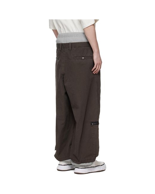 Maison Mihara Yasuhiro Black Sweat Pants Combined Flight Cargo Pants for men