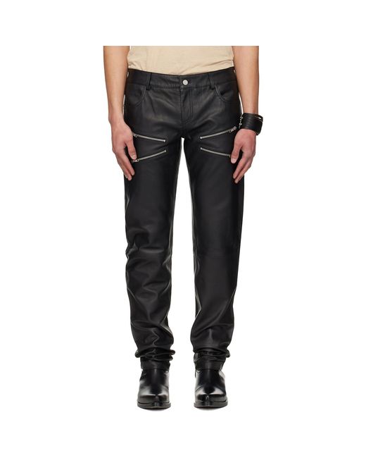 Deadwood Black Ricki Leather Pants for men