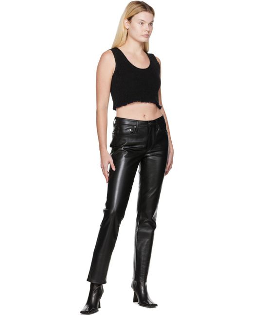 Agolde Black Ae 90s Recycled Leather Pants