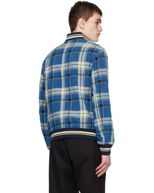 Paul Smith Blue Check Bomber Jacket for men