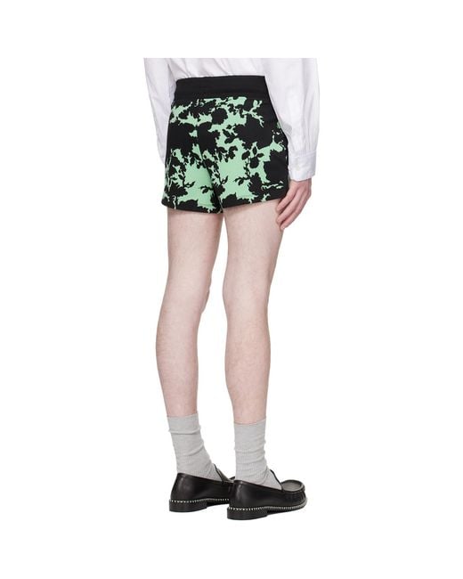 Dries Van Noten Black Ribbed Jacquard Shorts for men
