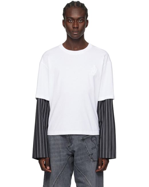 J.W. Anderson White Layered Long Sleeve T-shirt for men