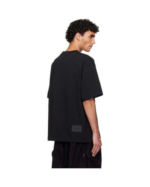 we11done Black Large Basic Logo T-Shirt for men
