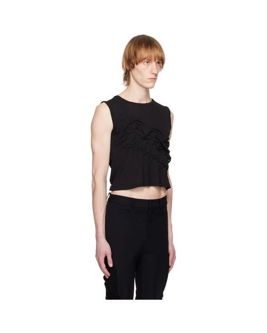 PONDER.ER Black Twisted Tank Top for men