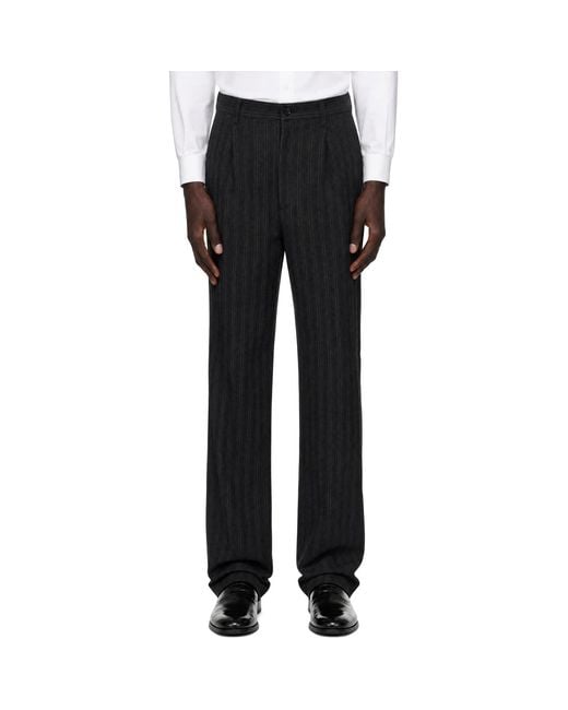 Junya Watanabe Black Striped Trousers for men