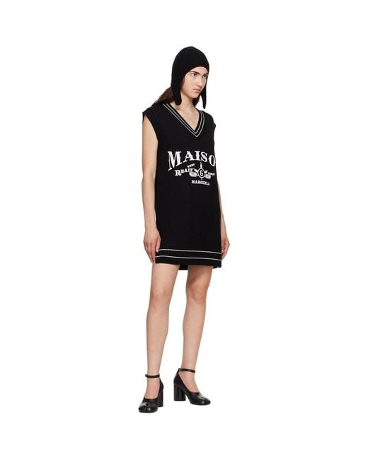 MM6 by Maison Margiela Black Knitted Minidress