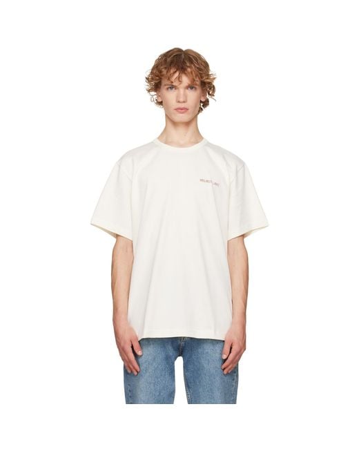Helmut Lang White Off- Logo T-Shirt for men
