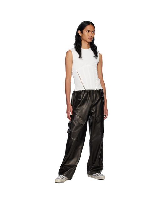 Dion Lee Black White Split Hem Tank Top for men