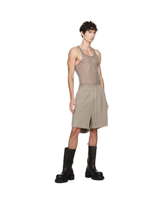 Rick Owens Natural Tower Long Boxers Butt Zip Shorts for men