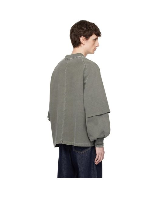 Seventh Gray Raglan Layered Longsleeve T-Shirt for men