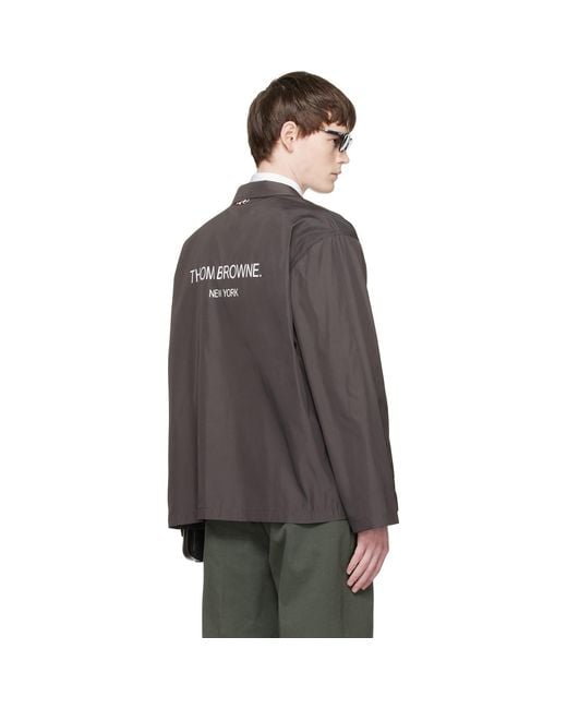 Thom Browne Gray Packable Flap Pocket Blazer for men