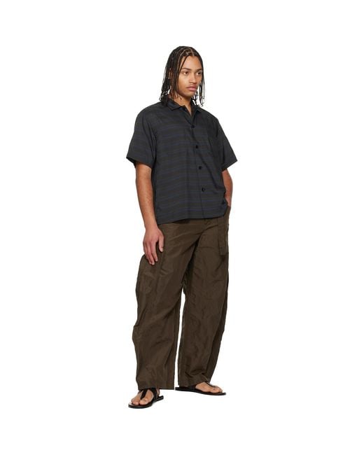Sacai Black Horizontal Stripe Shirt for men