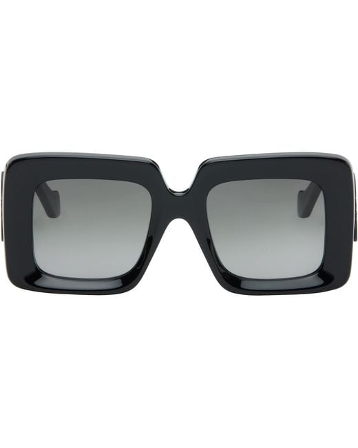 Loewe Black Beveled Square Maxi Anagram Sunglasses for men