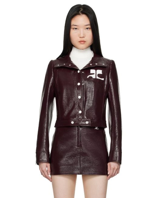 Courreges Black Reedition Vinyl Jacket