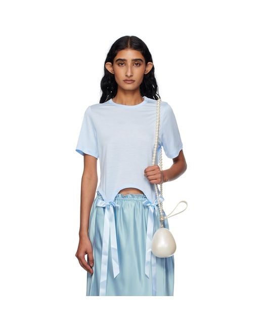 Simone Rocha Blue Ssense Exclusive Bow Tail Easy T-Shirt
