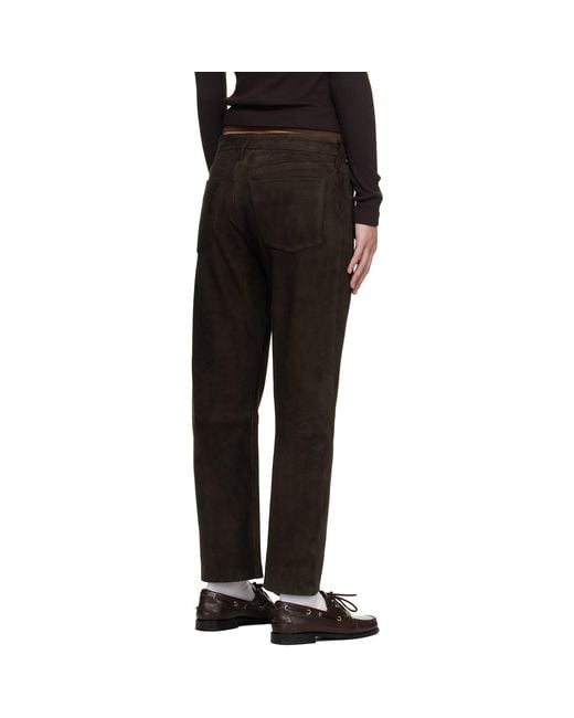 Citizens of Humanity Black Winslow Boyfriend Suede Trousers