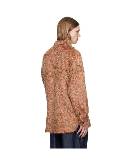 Dries Van Noten Brown Loose Shag Shirt for men