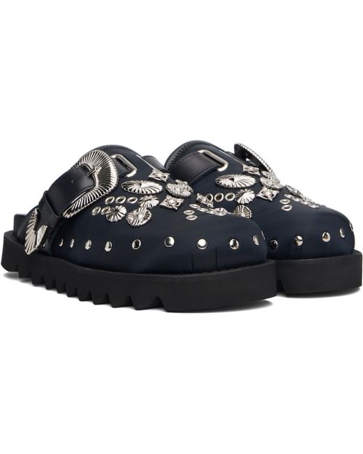 Toga Black Eyelet Metal Sabot Slip-on Loafers