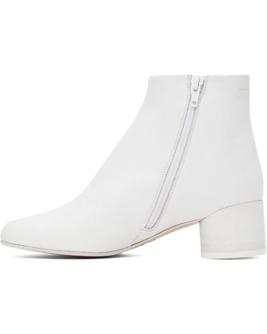 MM6 by Maison Martin Margiela ホワイト Anatomic アンクルブーツ Black