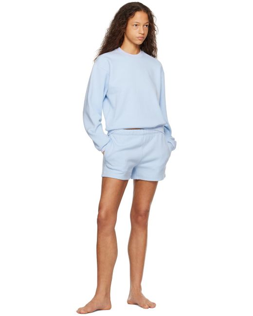 Skims Blue Cotton Fleece Classic Shorts