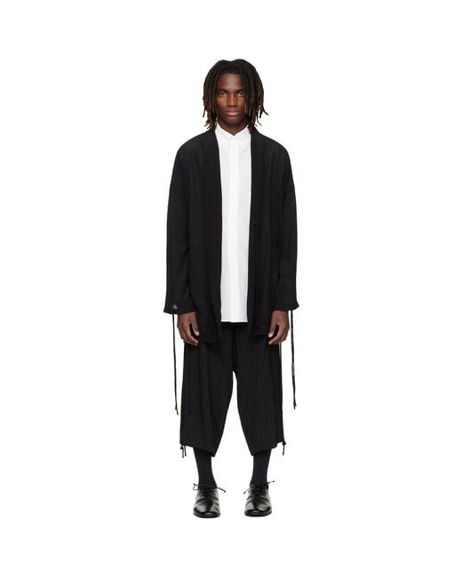 Yohji Yamamoto Black Silk Jacket for men