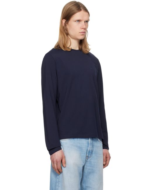 メンズ Acne ネイビー レギュラーフィット 長袖Tシャツ Blue