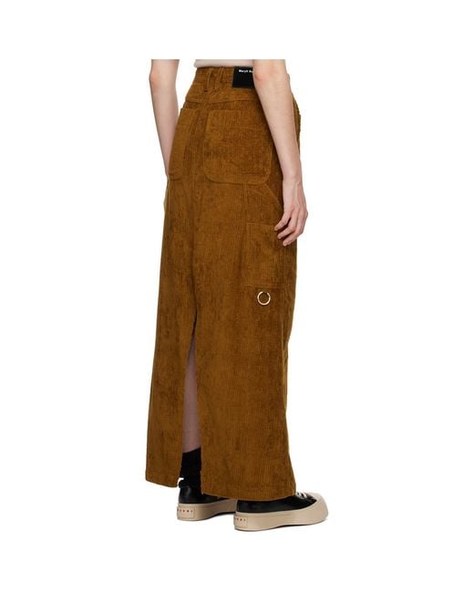 MERYLL ROGGE Brown Vented Midi Skirt