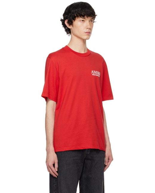 【関税込み】AMIRI レッド Bones Stacked Tシャツ AMIRI Red Bones Stacked T-shirt Amiri