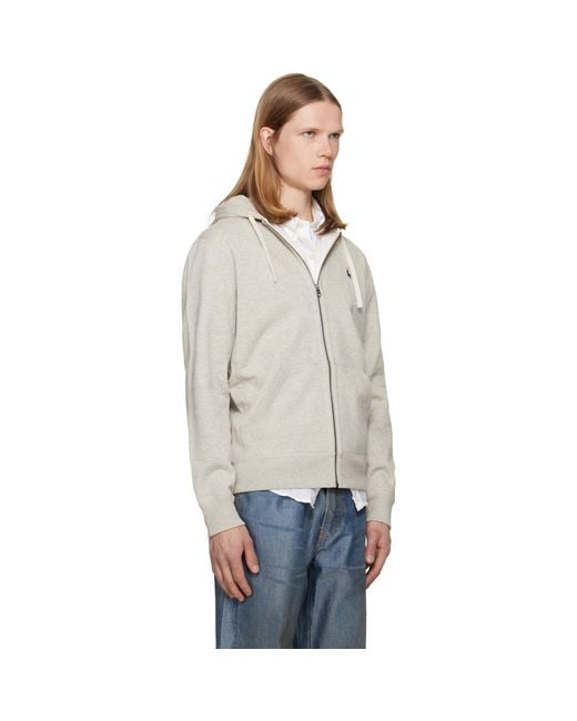 Polo Ralph Lauren Gray Fleece Full-Zip Hoodie for men
