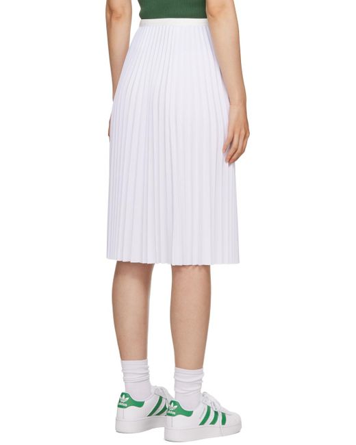 Lacoste White Pleated Midi Skirt