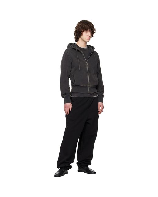 Entire studios Black Slim Zip Up Hoodie for men