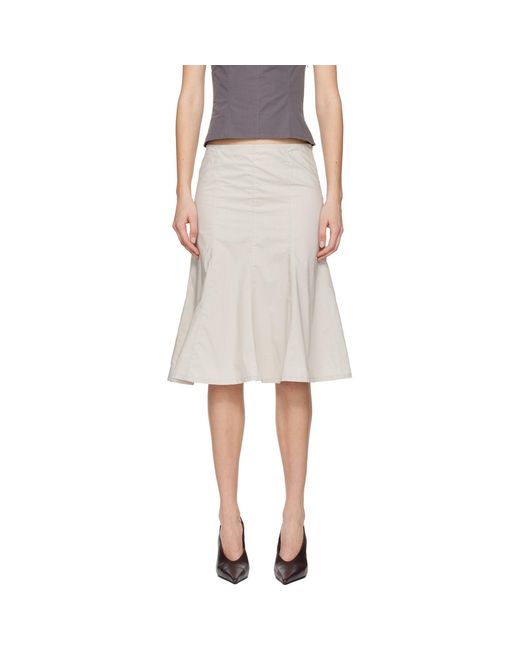 Belle Anna Black Taupe Kaya Midi Skirt